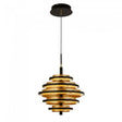 Filleigh 5Lt LED Pendant Ceiling Light Black/Gold Leaf - Comet Lighting