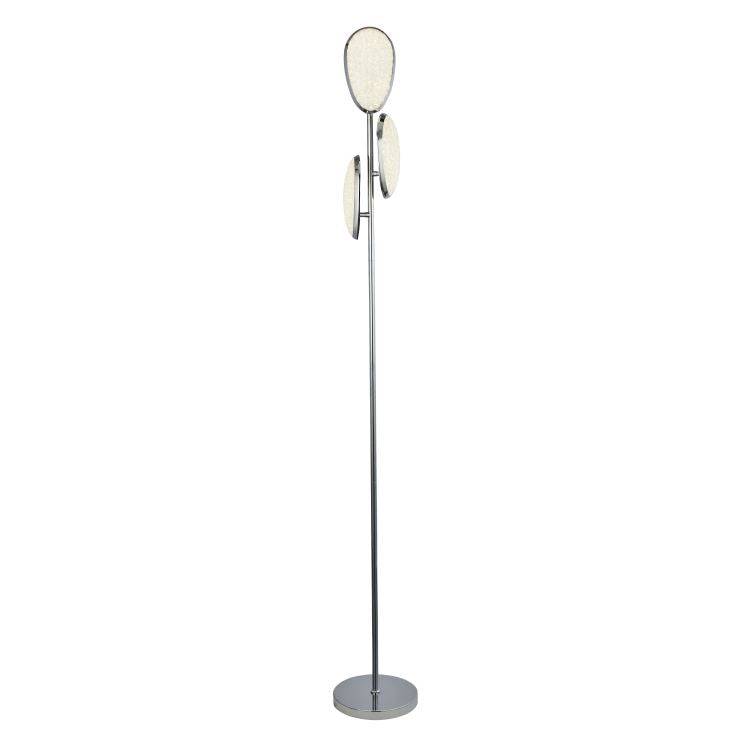 Frenchbeer 3Lt LED Floor Lamp Chrome - Comet Lighting