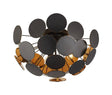 Gappah 3Lt Semi-Flush Ceiling Light Black/Gold - Comet Lighting