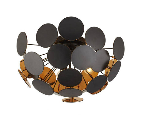 Gappah 3Lt Semi-Flush Ceiling Light Black/Gold - Comet Lighting