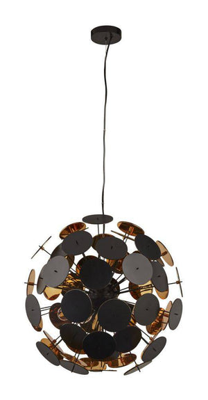 Gappah 6Lt Pendant Ceiling Light Black/Gold - Comet Lighting