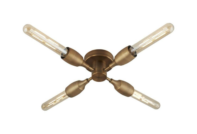 Hexworthy 4Lt Flush Ceiling Light Bronze - Comet Lighting