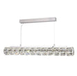 Hollocombe LED Pendant Hexagonal Tube Bar - Chrome/Crystal - Comet Lighting