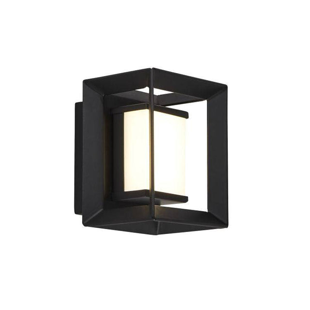 Holne Rectangular LED Wall Light| Matt Black - 100mm - Comet Lighting