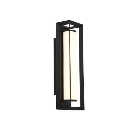 Holne Rectangular LED Wall Light| Matt Black - 300mm w/ Pull Switch - Comet Lighting