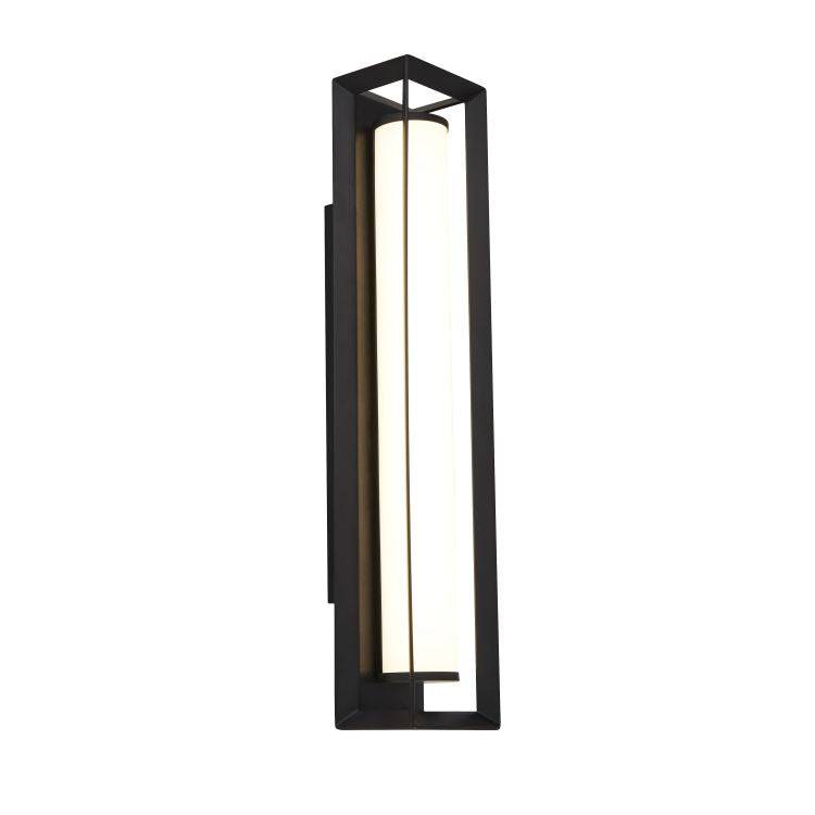 Holne Rectangular LED Wall Light| Matt Black - 400mm With Pull Switch - Comet Lighting