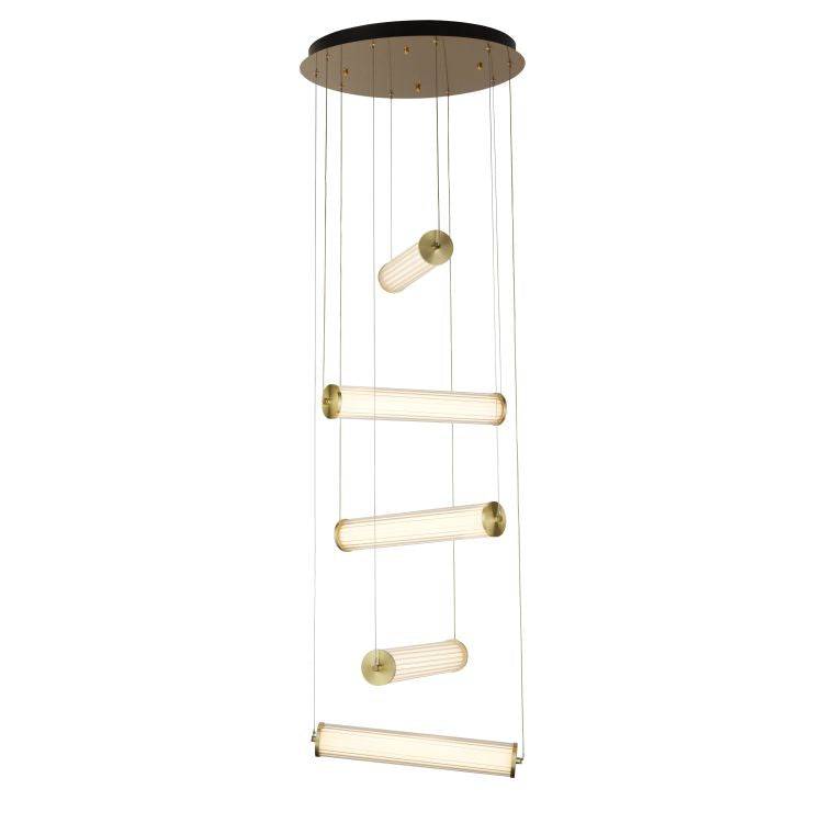 Ilsington 5Lt LED Multi-drop Ceiling Light Gold - Comet Lighting