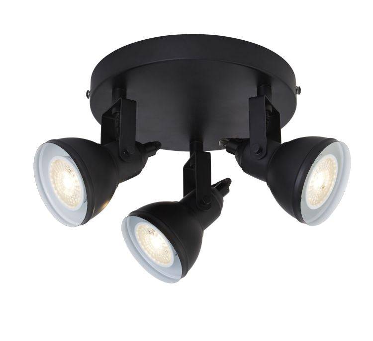 Kennerleigh 3Lt Spotlight Plate - Black - Comet Lighting