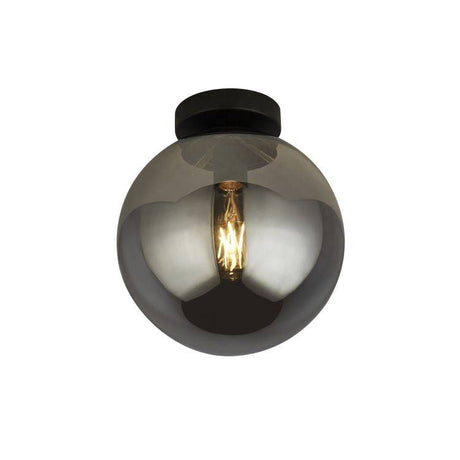 Kenton 1Lt Flush Ceiling Light Black - Comet Lighting