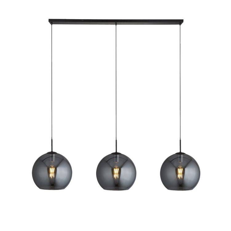 Kenton 3Lt Light Bar Pendant Black/Smoked - Comet Lighting