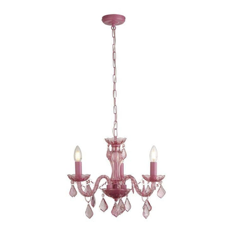 Kinder 3Lt Chandelier Pink - Comet Lighting