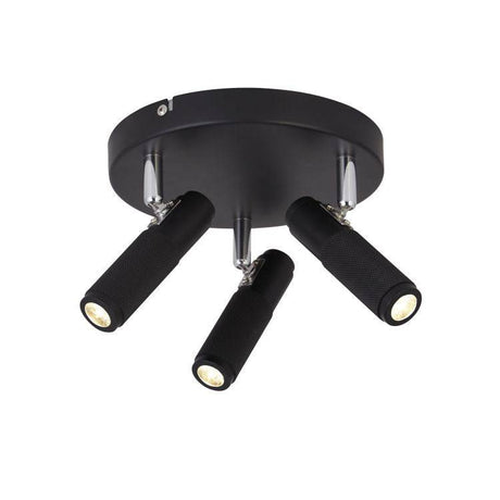 Kittsford 3Lt Round Spotlight Black - Comet Lighting