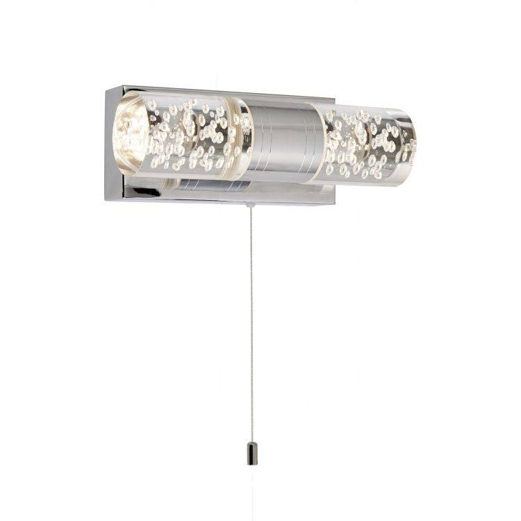 Lydford Bathroom LED Bubble Wall Light Chrome w/Pull Switch - Comet Lighting