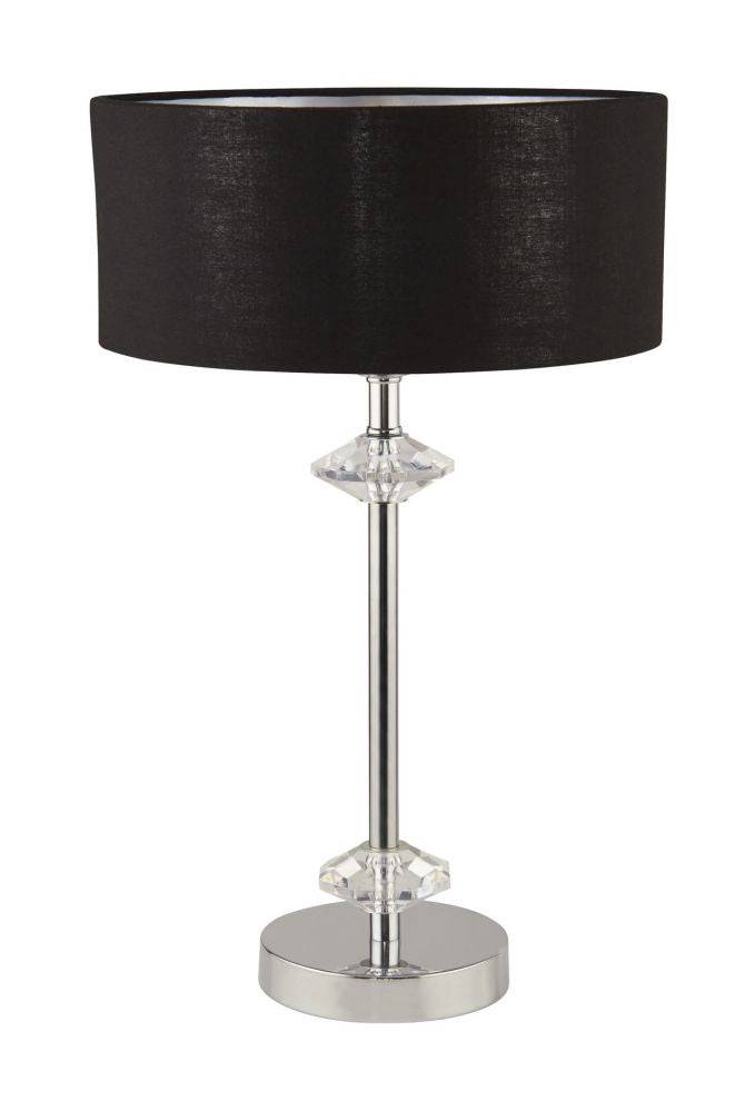 Marldon 1Lt Table Lamp Chrome w/ Black Shade/Silver Inner - Comet Lighting