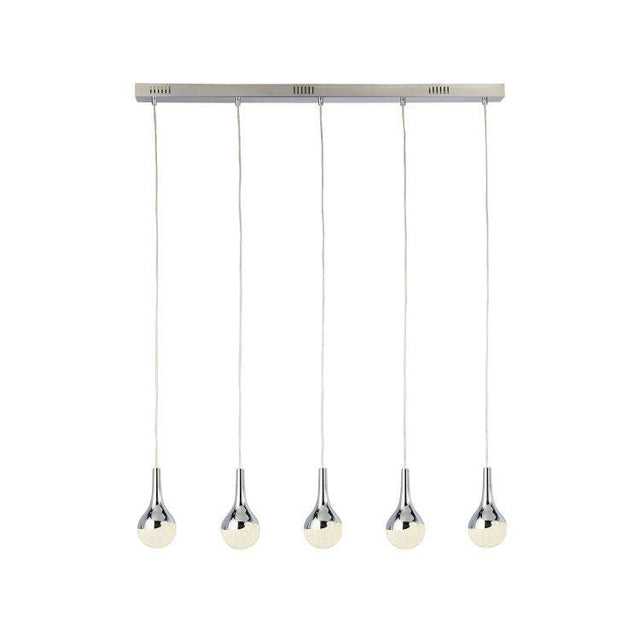 Marwood 5Lt LED Bar Pendant Ceiling Light Chrome - Comet Lighting