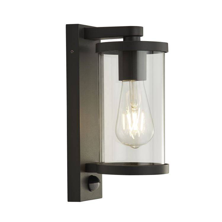 Maryland 1Lt Outdoor Wall/porch Light Black w/ PIR - Comet Lighting