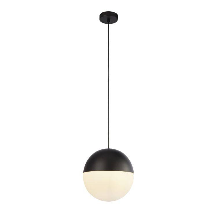 Meeth 1Lt 250mm Pendant Ceiling Light Black - Comet Lighting