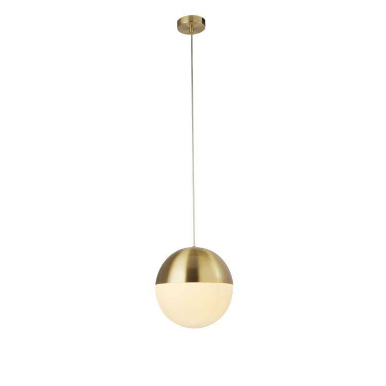 Meeth 1Lt 250mm Pendant Ceiling Light Satin Brass - Comet Lighting