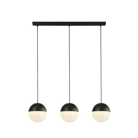 Meeth 3Lt Light Bar Pendant Black| Ball Dia 180mm - Comet Lighting