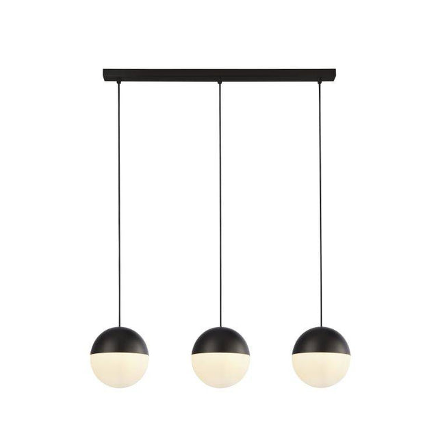 Meeth 3Lt Light Bar Pendant Black| Ball Dia 180mm - Comet Lighting