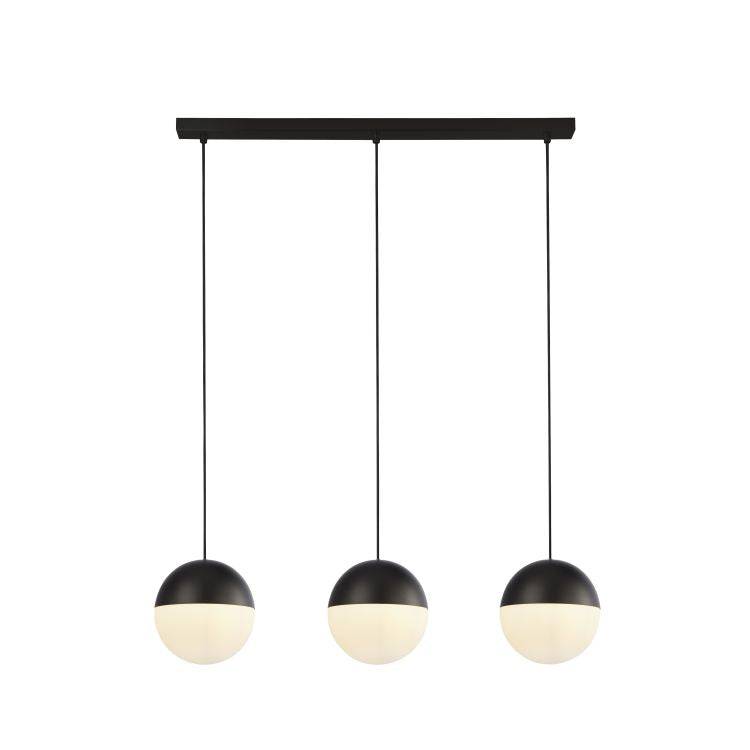 Meeth 3Lt Light Bar Pendant Black| Ball Dia 180mm - Comet Lighting