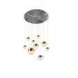 Milton 9Lt Multi-drop Ceiling Light Chrome - Comet Lighting