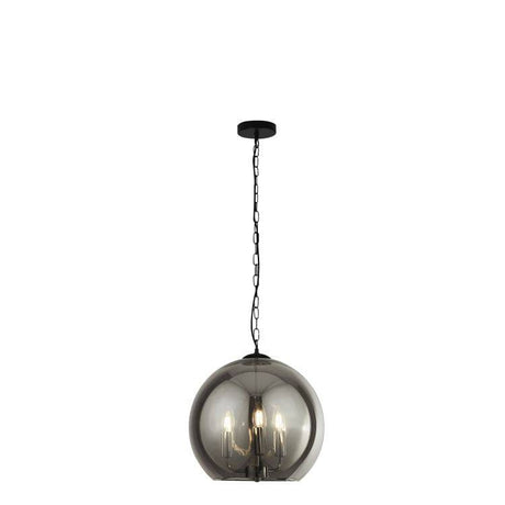 Milverton 3Lt Pendant Ceiling Light Black/Chrome - Comet Lighting