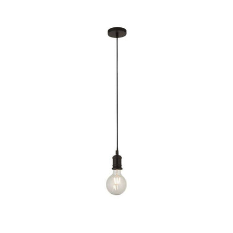 Moreton 1Lt Cable Suspension Matt Black Metal & Black Braided Cable - Comet Lighting