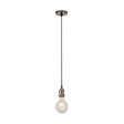 Moreton 1Lt Cable Suspension Satin Silver Metal & Black Braided Cable - Comet Lighting