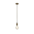 Moreton 1Lt Cable Suspension With 1.5m Brown Cable Antique Brass - Comet Lighting