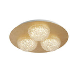 Pomeroy 3Lt Round LED Ceiling Light - Gold Leaf - Comet Lighting