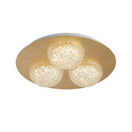 Pomeroy 3Lt Round LED Ceiling Light - Gold Leaf - Comet Lighting