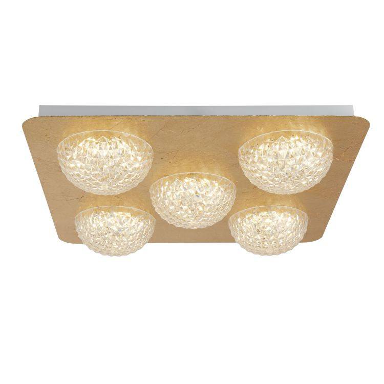 Pomeroy 5Lt Square LED Ceiling Light - Gold Leaf - Comet Lighting