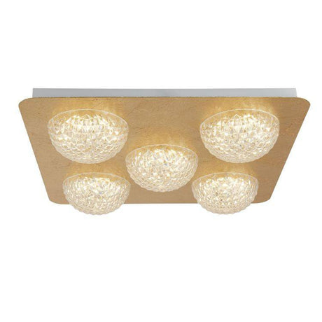 Pomeroy 5Lt Square LED Ceiling Light - Gold Leaf - Comet Lighting