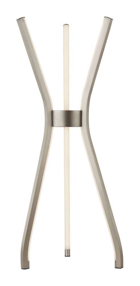 Salterton Tripod LED 3Lt Table Lamp Satin Nickel - Comet Lighting