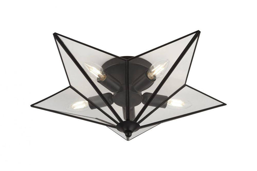 Start Point 5Lt Flush Ceiling Light Black - Comet Lighting