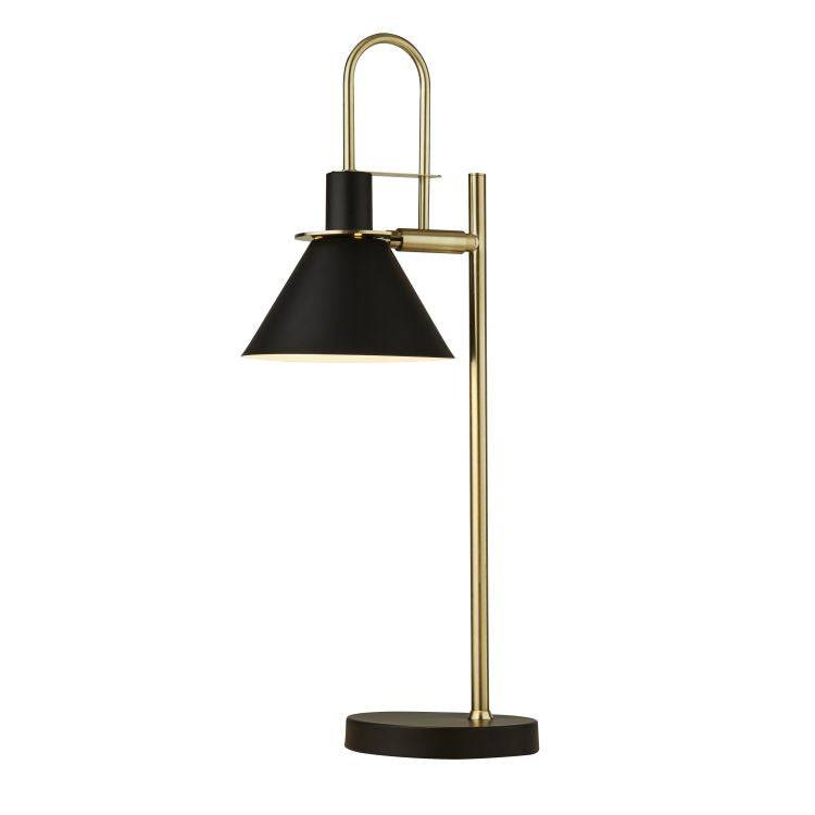 Trusham 1Lt Table Lamp - Black/Brass - Comet Lighting