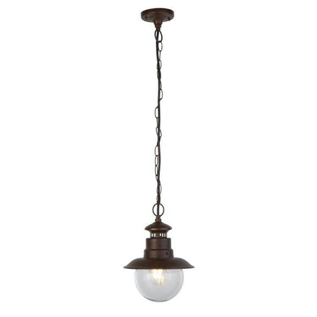 Wooton 1Lt Outdoor Pendant - Rustic Brown - Comet Lighting