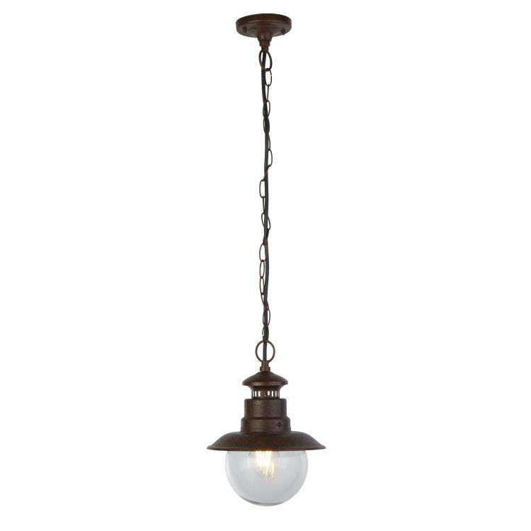 Wooton 1Lt Outdoor Pendant - Rustic Brown - Comet Lighting