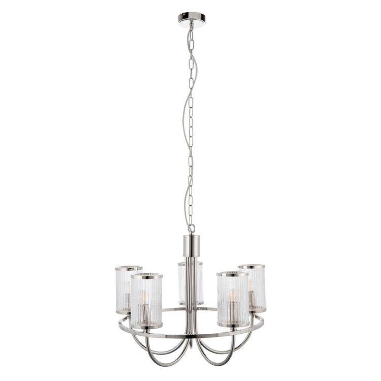 Aare 5Lt Pendant Ceiling Light Bright Nickel - Comet Lighting