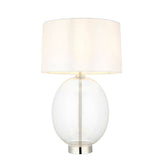 Abakan Touch Table Lamp Bright Nickel W/ White Shade - Comet Lighting