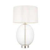 Abakan Touch Table Lamp Bright Nickel W/ White Shade - Comet Lighting