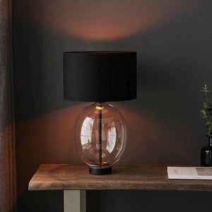 Abakan Touch Table Lamp Matt Black w/ Black Shade - Comet Lighting