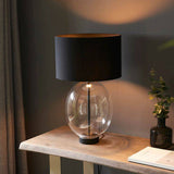 Abakan Touch Table Lamp Matt Black w/ Black Shade - Comet Lighting