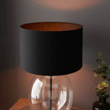 Abakan Touch Table Lamp Matt Black w/ Black Shade - Comet Lighting