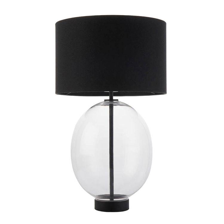 Abakan Touch Table Lamp Matt Black w/ Black Shade - Comet Lighting