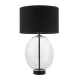 Abakan Touch Table Lamp Matt Black w/ Black Shade - Comet Lighting