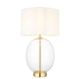 Abakan Touch Table Lamp Satin Brass W/ White Shade - Comet Lighting