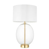 Abakan Touch Table Lamp Satin Brass W/ White Shade - Comet Lighting