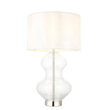 Abitibi Touch Table Lamp Bright Nickel W/ White Shade - Comet Lighting